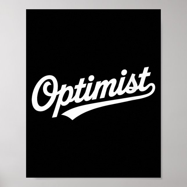 Women's team optimist script retro typography word poster (Front)