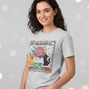 Women's Tech Humor Dog Cat OS Valentine T-Shirt Tri-Blend Shirt
