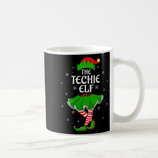 Womens Techie Elf Christmas Family Girls Women Elf Coffee Mug (Right)