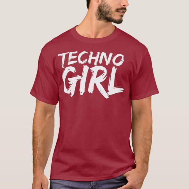 Womens Techno Girl Tee Festival EDM DJ Premium (Front)