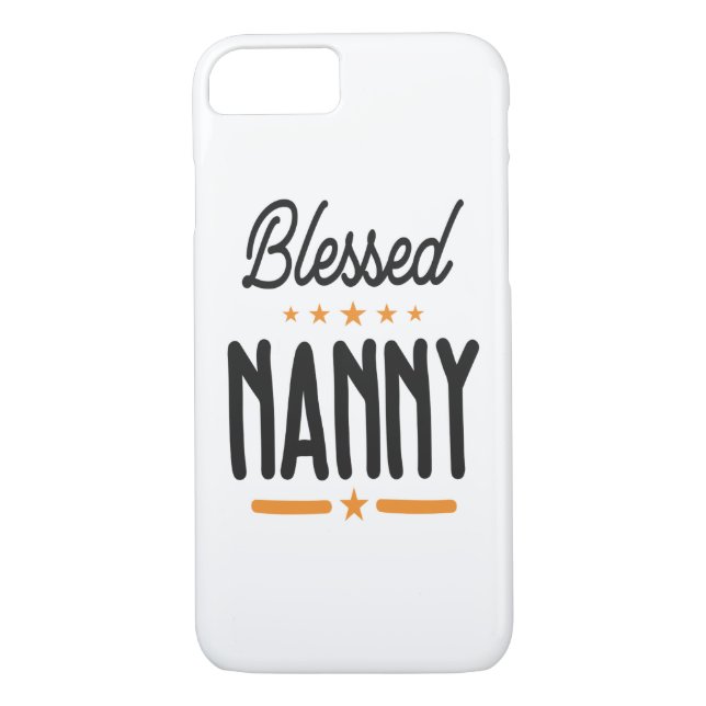 Womens Tee Blessed Nanny Grandma Gift Case-Mate iPhone Case (Back)