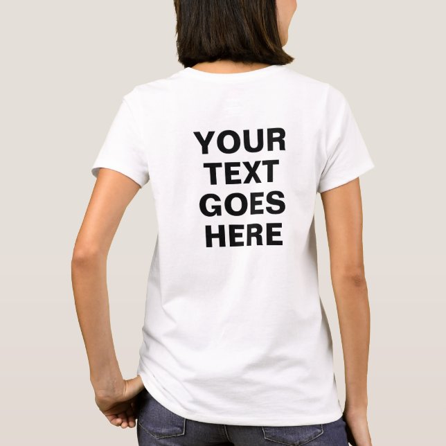 Womens Tee Shirts Back Side Design Custom Add Text (Back)