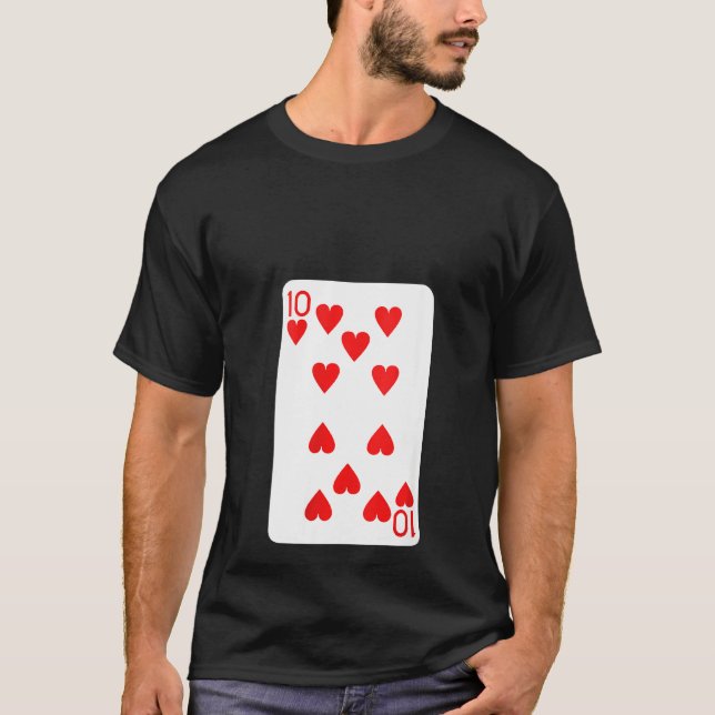 Womens Ten Of Hearts Playing Cards Halloween Costu T-Shirt (Front)