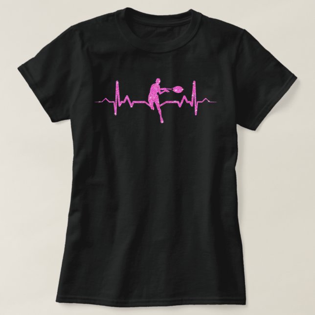 Womens Tennis Heartbeat for women  T-Shirt (Design Front)