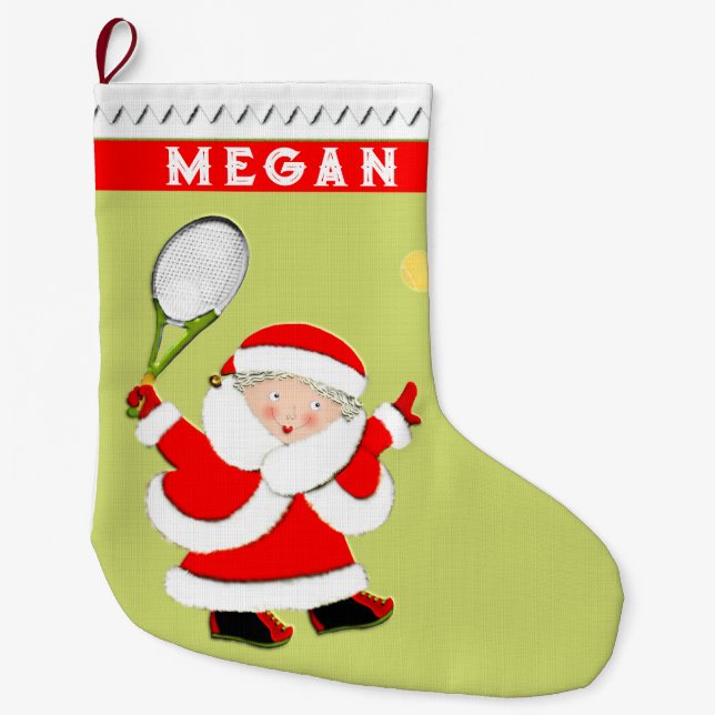 Women's Tennis Large Christmas Stocking (Front)