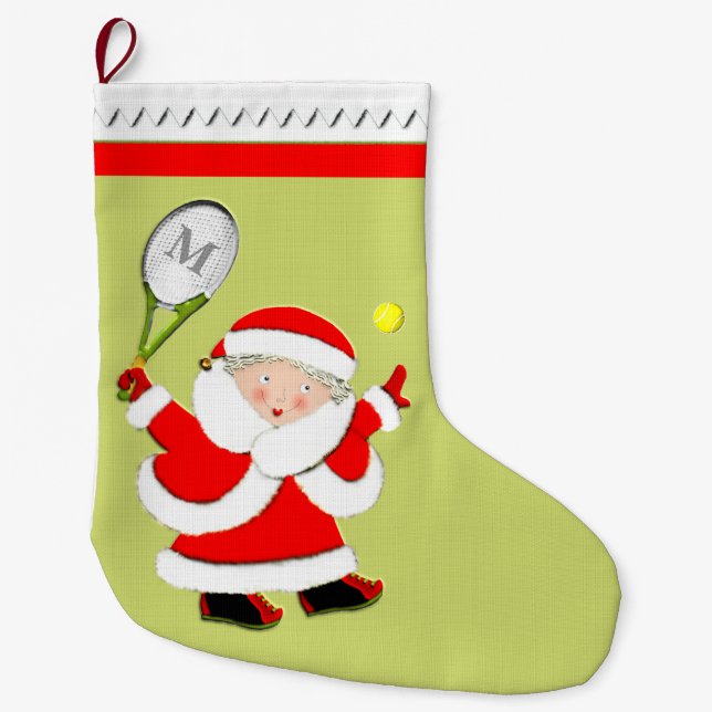 Women's Tennis Large Christmas Stocking (Front)