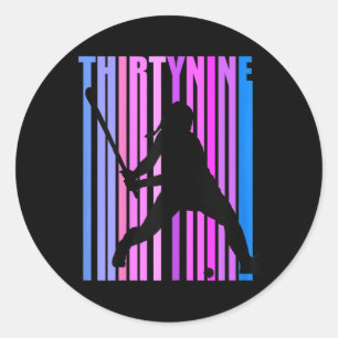 Womens &#; th Birthday Field Hockey Player Sports Classic Round Sticker