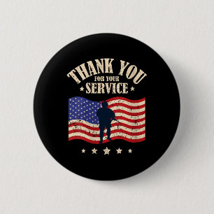 Womens Thank You For Your Service, Veteran V-neck 6 Cm Round Badge