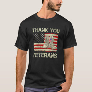 Womens Thank You Veterans Combat Boots Veteran Day T-Shirt