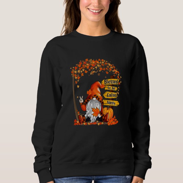 Womens Thankful Blessed To Be Called Nanny Pumpkin Sweatshirt (Front)