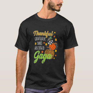 Womens Thankful Grateful Blessed Gaga Autumn Fall T-Shirt