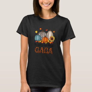 Womens Thankful Grateful Blessed Gaga Pumpkins Fal T-Shirt