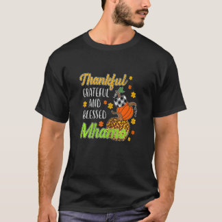 Womens Thankful Grateful Blessed Mhamo Autumn Fall T-Shirt