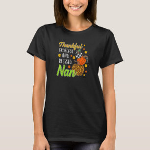 Womens Thankful Grateful Blessed Nan Autumn Fall P T-Shirt
