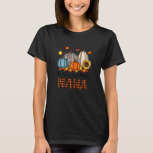 Womens Thankful Grateful Blessed Nana Pumpkins Fal T-Shirt