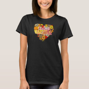 Womens Thankful Grateful Flower Pumpkin Heart Gran T-Shirt