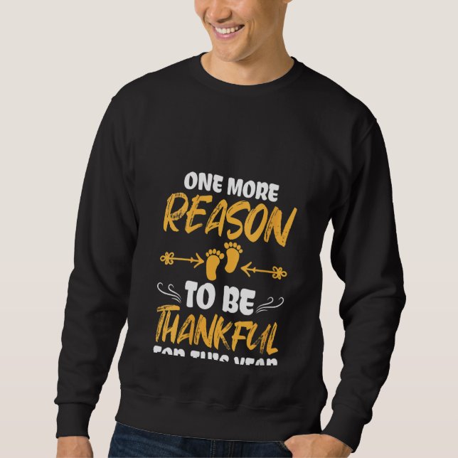 Womens Thanksgiving Baby Gender Reveal Announcemen Sweatshirt (Front)
