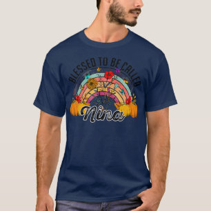 Womens Thanksgiving Bless To Be Called Nina Rainbo T-Shirt