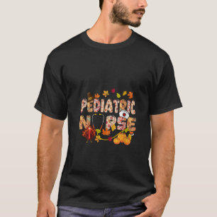 Womens Thanksgiving Pediatric Nurse Stethoscope Fa T-Shirt