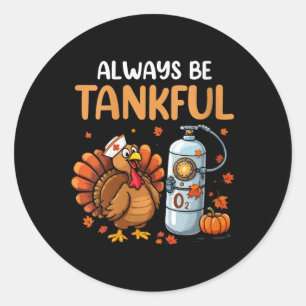 Womens Thanksgiving Respiratory Therapy Therapist Classic Round Sticker