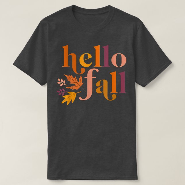 Womens Thanksgiving Woman Hello Fall Leave Autumn  T-Shirt (Design Front)