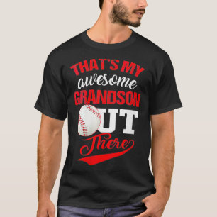 Womens Thats My Awesome Grandson Out There Basebal T-Shirt