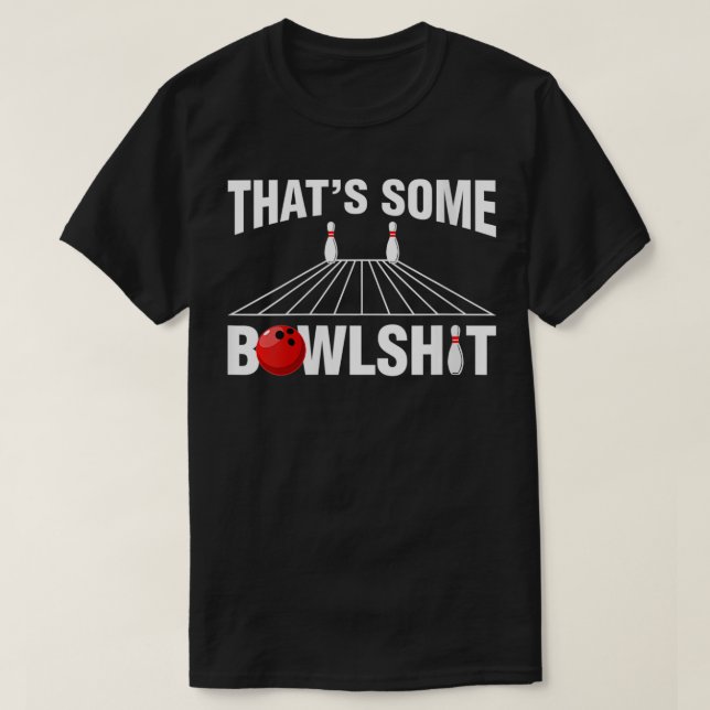 Womens That's Some Bowlshit Bowler Bowling  VNeck  T-Shirt (Design Front)