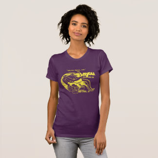Women's "The Bayou" tee in Purple and Gold.