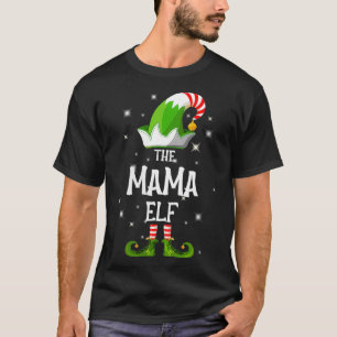 Womens The Mama Elf Family Matching Group Christma T-Shirt