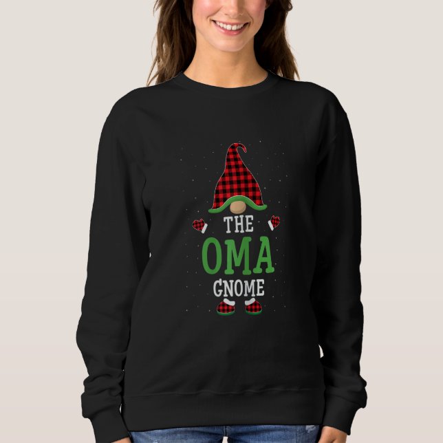 Womens The Oma Gnome  Group Matching Oma Christmas Sweatshirt (Front)