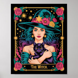 Womens The Witch Card Halloween Gothic Witchy Poster
