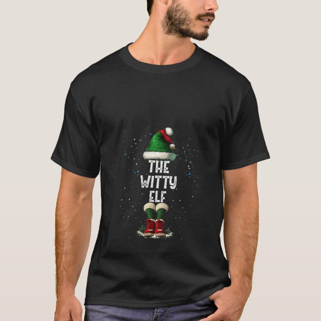 Womens The Witty Elf Costume Matching Family Chris T-Shirt (Front)