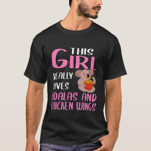 Womens This Girl Really Loves Koalas And Chicken W T-Shirt