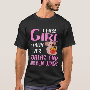Womens This Girl Really Loves Koalas And Chicken W T-Shirt