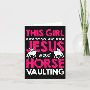 Womens This Girl Runs On Jesus And Horse Vaulting Card