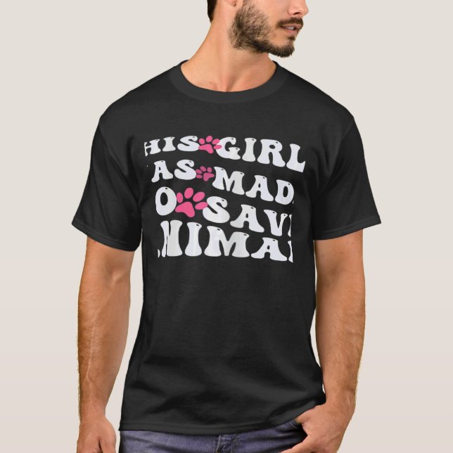 Womens This Girl Was Made To Save Animals veterina T-Shirt (Front)