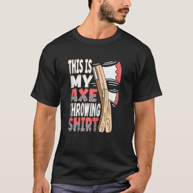 Womens This Is My Axe Throwing Leopard Axe Hatchet T-Shirt (Front)