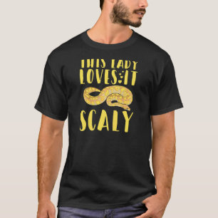 Womens This lady loves it scaly for a Ball python T-Shirt