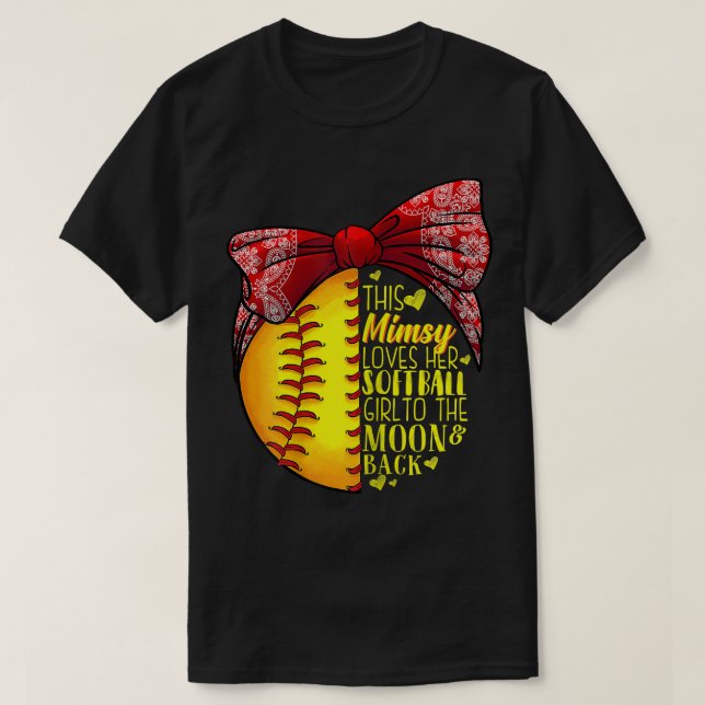 Womens This Mimsy Loves Her Softball Girl Softball T-Shirt (Design Front)