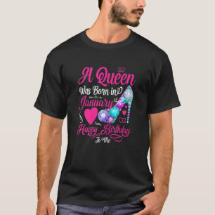 Womens This Queen was Born In January Happy Brithd T-Shirt