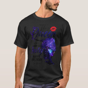 Womens This Queen Was Born In July Birthday Black T-Shirt