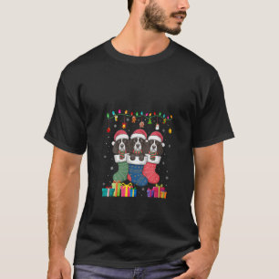 Womens Three Boykin Spaniel Dog in Sock Funny Boys T-Shirt
