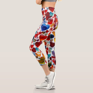 Women's three-quarter length leggings with a colou