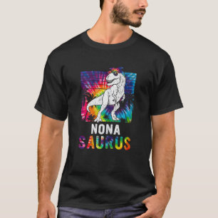 Womens Tie Dye Retro Nona Saurus For Mother's Day T-Shirt