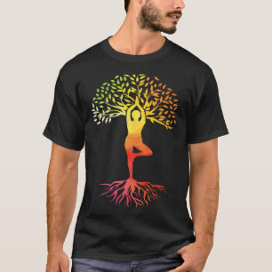 Womens Tie Dye Yoga Tree Of Life Yoga Zen Meditati T-Shirt