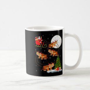 Womens Tiger Santa Sleigh Flying Funny Magical Chr Coffee Mug
