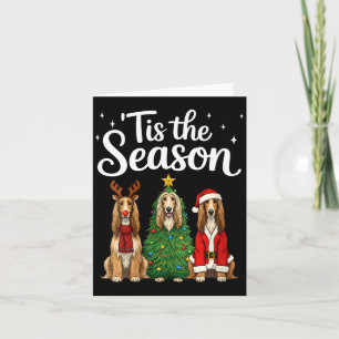 Womens Tis The Season Afghan Hound Christmas Santa Card