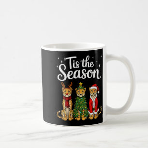 Womens Tis The Season Cheetah Christmas Santa Safa Coffee Mug