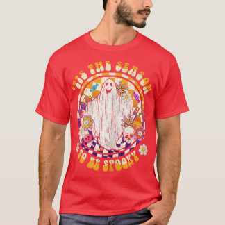 Womens Tis The Season To Be Spooky Halloween Pumpk T-Shirt