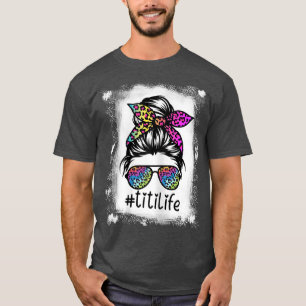 Womens Titi Life Bleached TitiLife Tie Dye Leopard T-Shirt